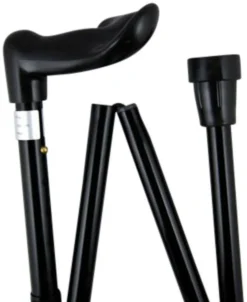 Anatomisk sammenklappelig stok til venstre hånd