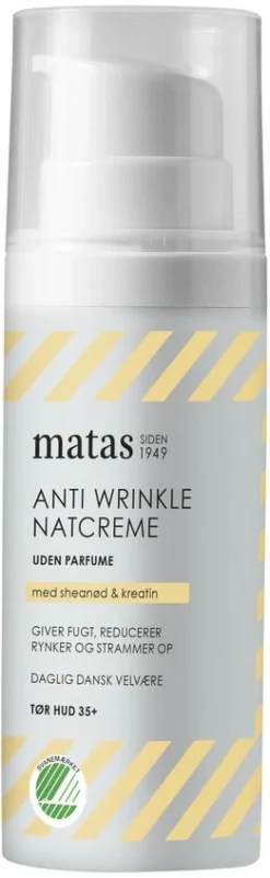 Anti Wrinkle Natcreme til Tør Hud Uden Parfume
