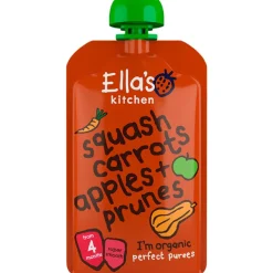 Babymos butternut, gulerod, æble & sveske 4 mdr Ø