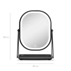 Bordspejl M/Led Lys og Bakke