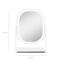 Bordspejl M/Led Lys og Bakke