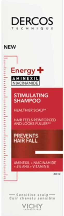 Dercos Energigivende Shampoo (Rød) til Fint Hår/Hårtab