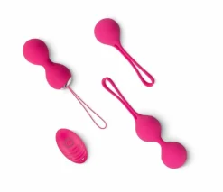 Fjernbetjent Bækkenbundskugle Sæt med Vibrator