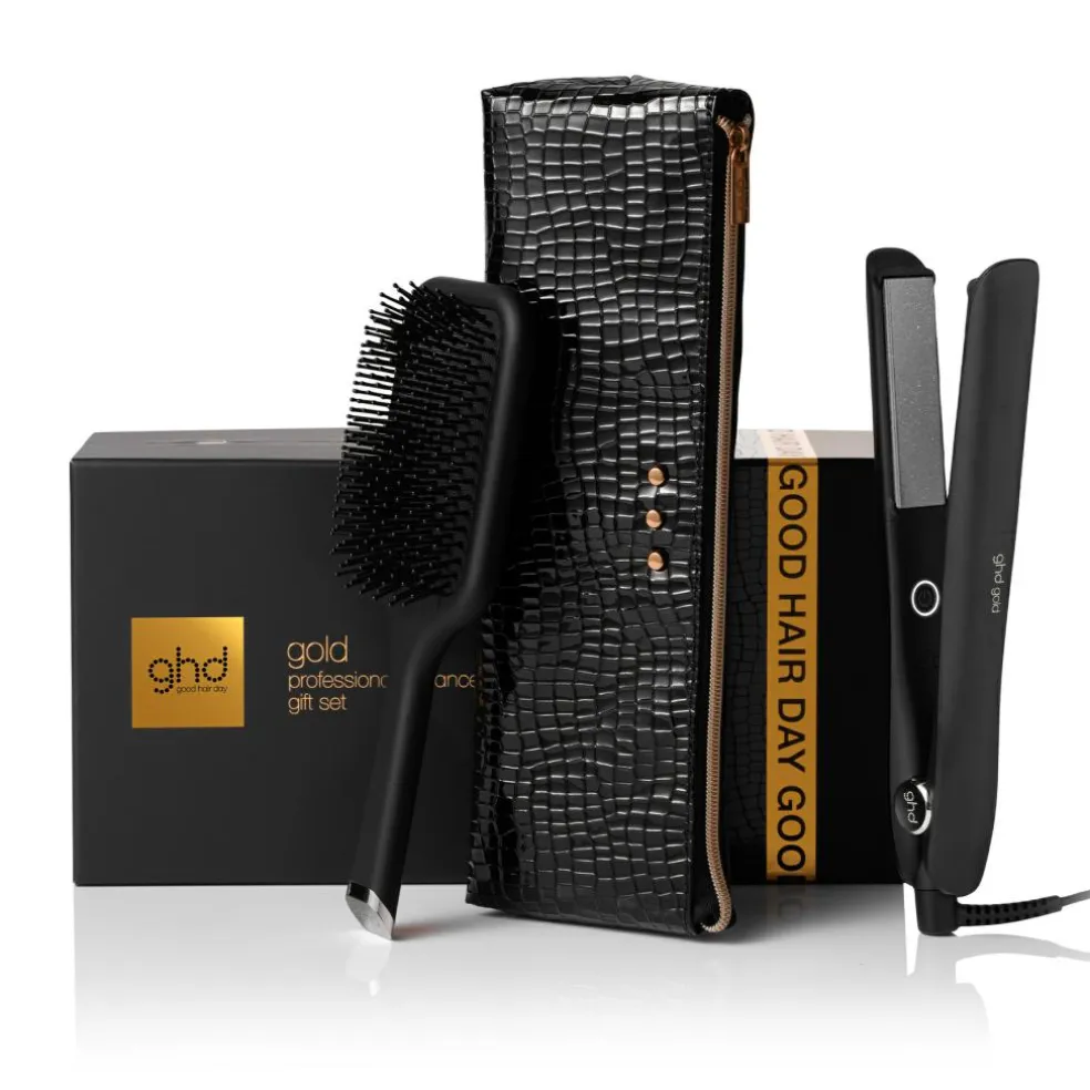 Gold Christmas Gift Set - Hair Straightener