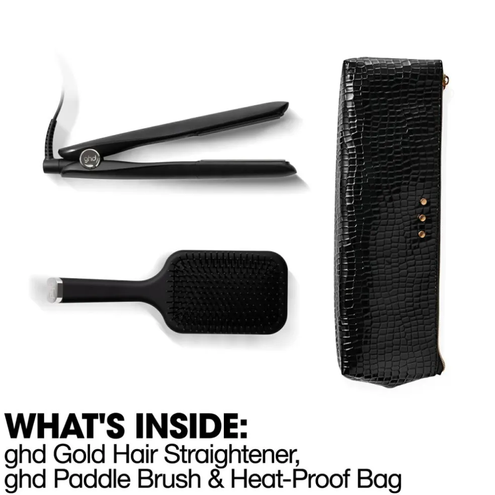 Gold Christmas Gift Set - Hair Straightener