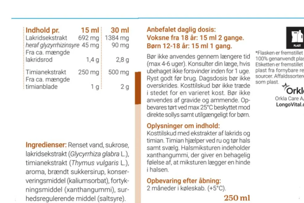 Halsmikstur med Lakrids og Timian