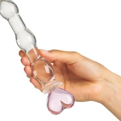 Heart Beaded Glas Dildo