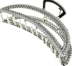 Hårklemme med perler og sten 11 cm.