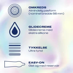 Kondomer Invisible Extra Glidecreme