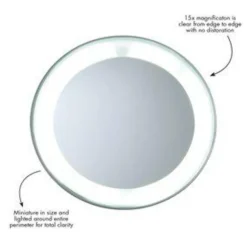 Lighted 15x Magnifying Mirror