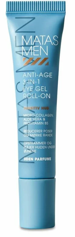 Men Anti Age 3-in-1 Eye Gel Roll-on til Sensitiv Hud Uden Parfume