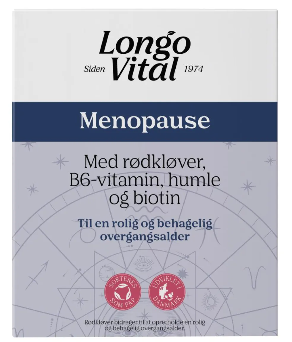 Menopause med rødkløver, B6-vitamin , humle og biotin