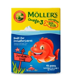 Omega-3 gelé-fisk med jordbærsmag