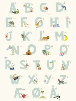 Plakat 'Alfabet Blå, Dansk'