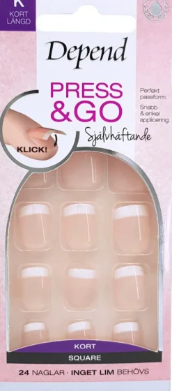 Press & Go French Look Rosa Kunstige Negle
