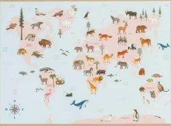 Puslespil 'World Map Animal'
