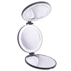 Tri-fold Kompakt Rejsespejl med LED