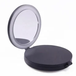 Tri-fold Kompakt Rejsespejl med LED